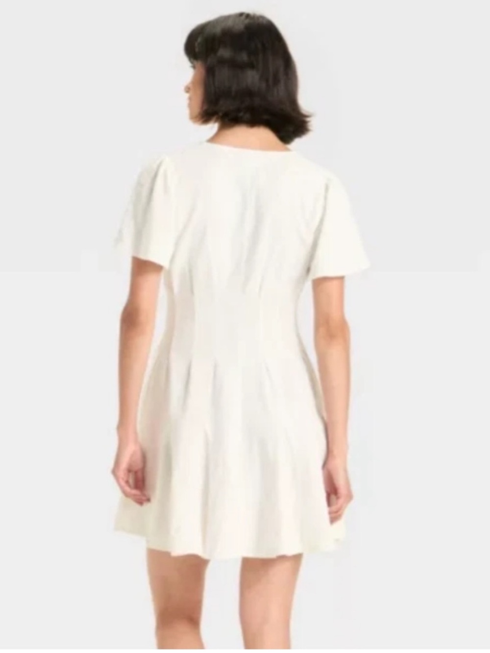 Universal Thread A Line White Button-Front Flutter Sleeve Mini Dress XS | NWT - Picture 3 of 9